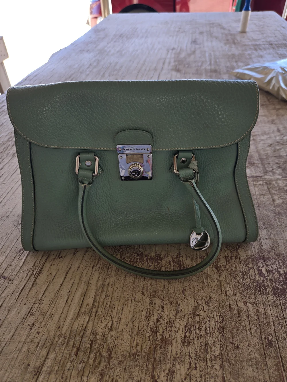 Dooney & Bourke Light Green Leather Satchel Soft Leather